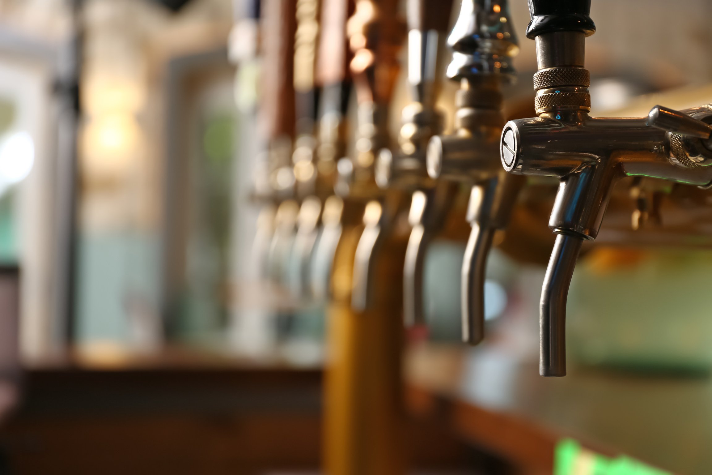 Draft Beer Taps in Modern Bar